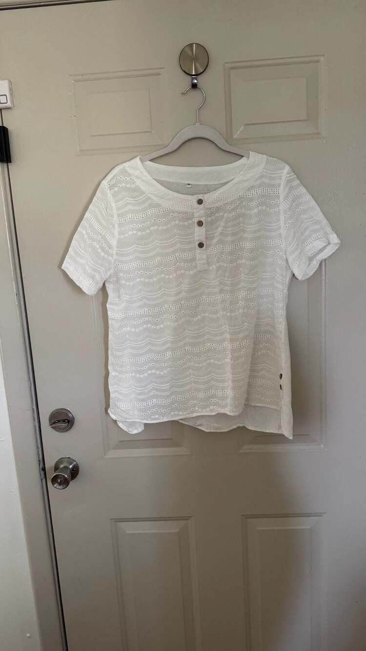 Women's 100% cotton White Linen Summer Top